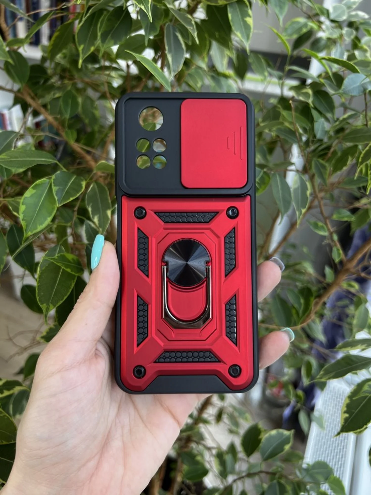 Красный чехол противоударный armors для Xiaomi Poco M4 Pro 4G / Поко М4 Про 4G с защитой камеры