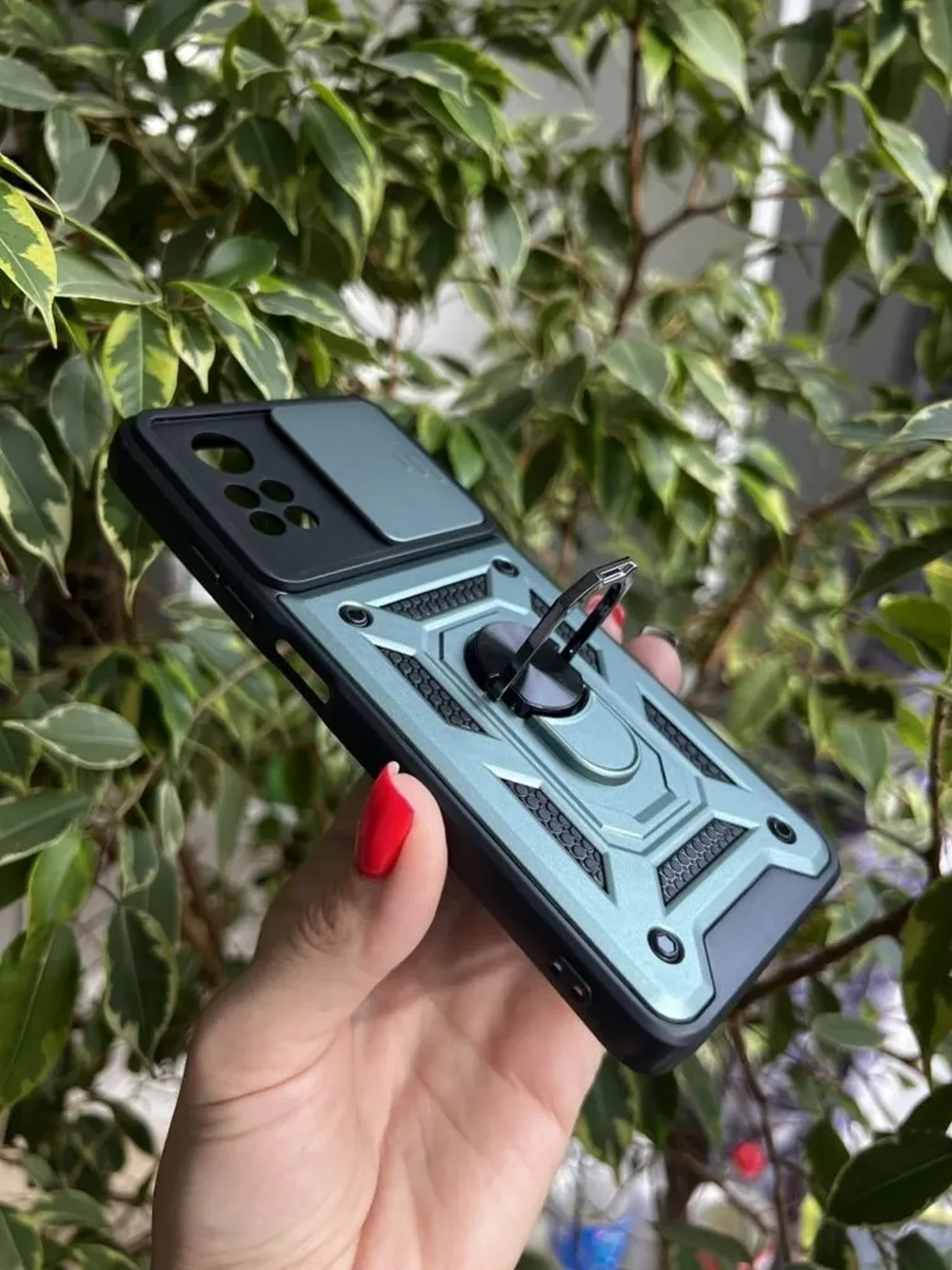 Зеленый чехол противоударный armors для Xiaomi Poco M4 Pro 4G / Поко М4 Про 4G с защитой камеры