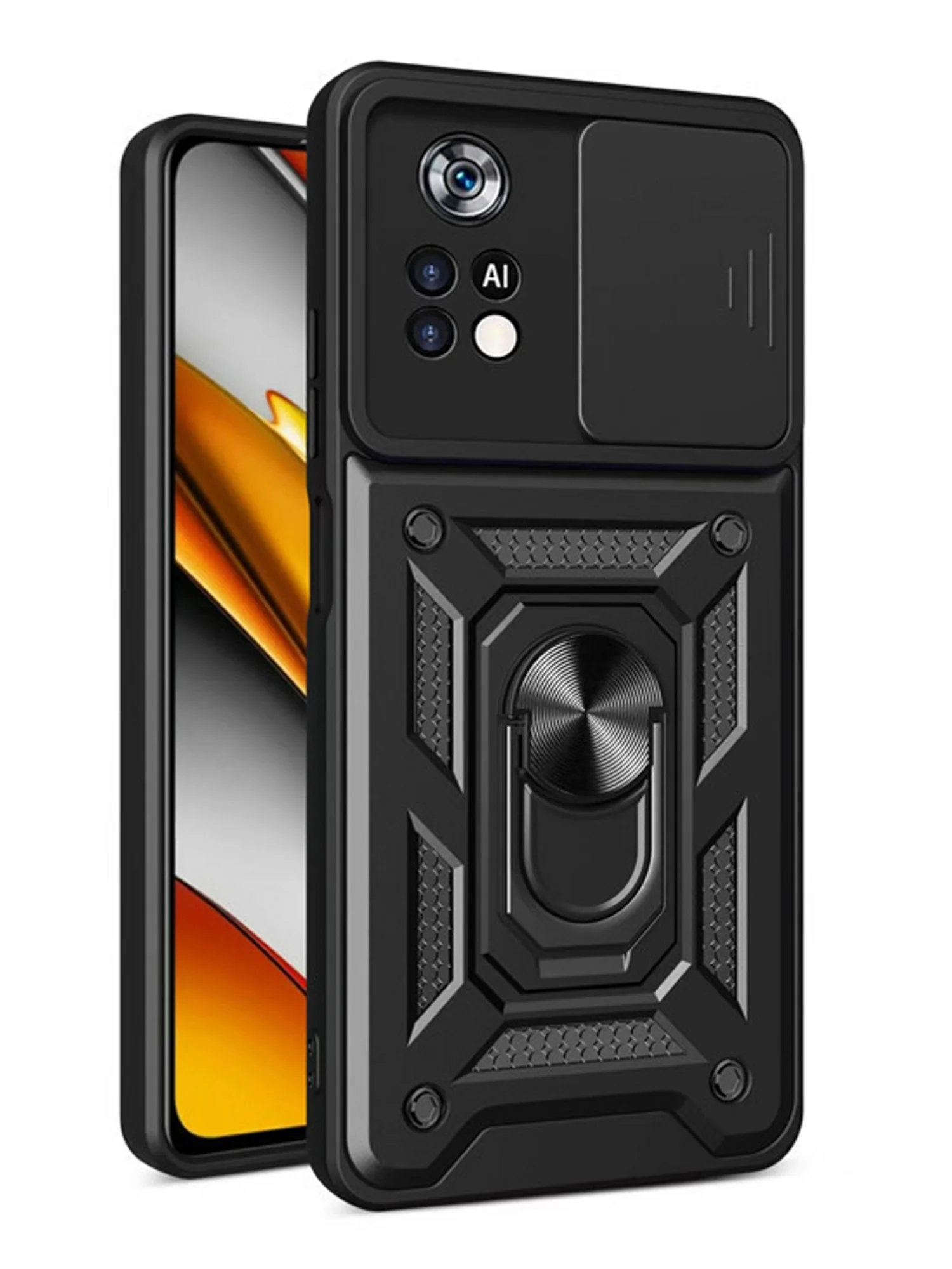 Черный чехол противоударный armors для Xiaomi Poco M4 Pro 4G / Поко М4 Про 4G с защитой камеры