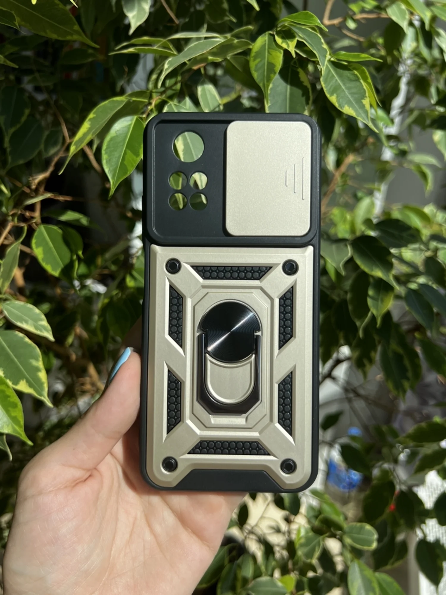 Золотой чехол противоударный armors для Xiaomi Poco M4 Pro 4G / Поко М4 Про 4G с защитой камеры