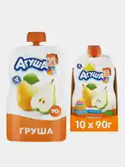 Пюре фруктовое Агуша Груша, с 4 месяцев, 10 штук по 90 г