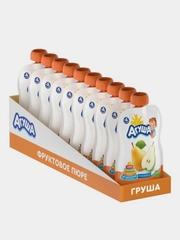 Пюре фруктовое Агуша Груша, с 4 месяцев, 10 штук по 90 г