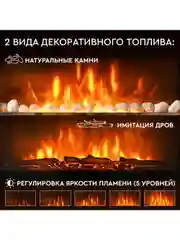 Электрокамин PFP-WM090CURV, настенный, панорамный корпус