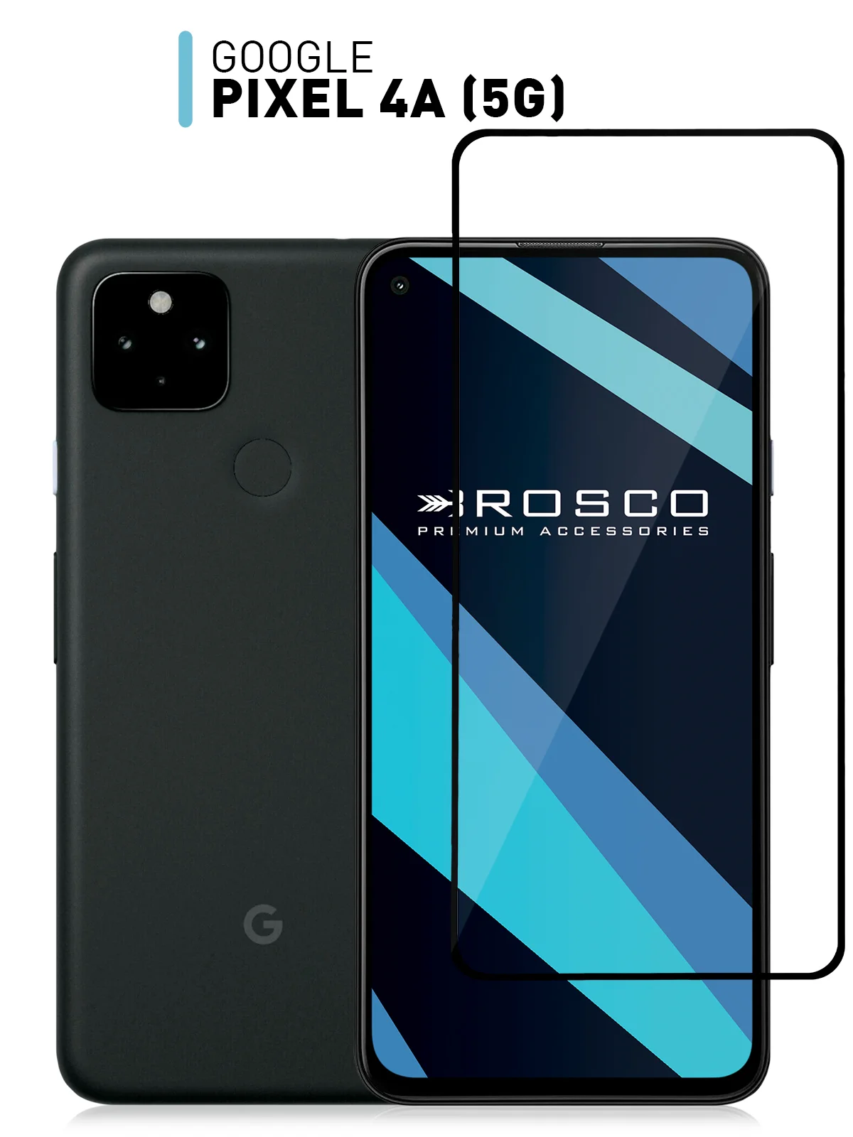 Прозрачный стекло для Google Pixel 4A 5G/ 4G защитное ROSCO прозрачное с олеофобным покрытием, рамкой