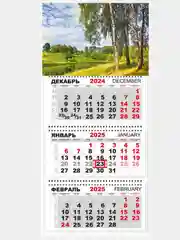 Молочный квартальный календарь на 2025 год. Природа,пейзажи,животные,горы,водопады,цветы.натюморты,