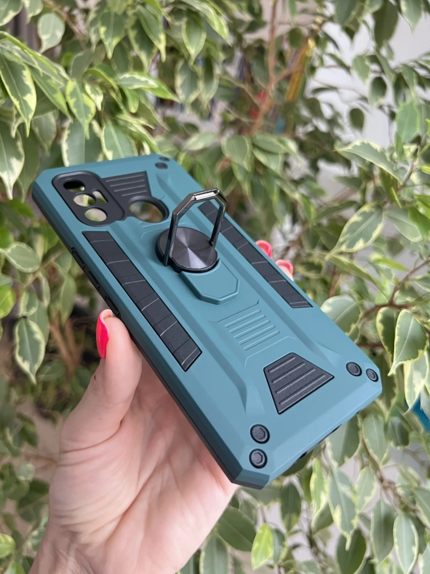 Тёмно-зелёный чехол противоударный military для Tecno Spark 7 / Техно Спарк 7