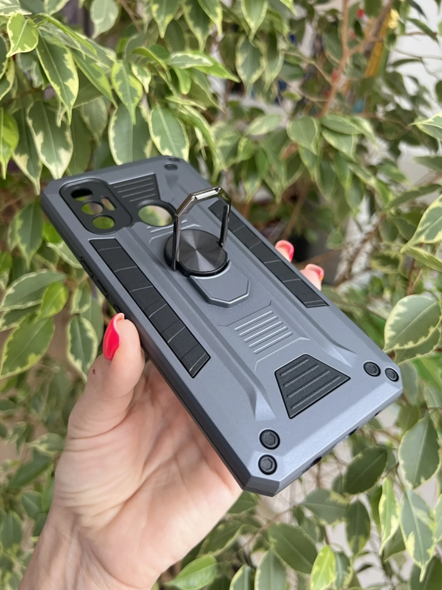 Серый чехол противоударный military для Tecno Spark 7 / Техно Спарк 7