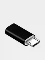 Черный адаптер переходник USB Type C на micro USB