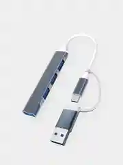 Серый usb hub концентратор универсальный usb 3.0 type-c 4 в 1