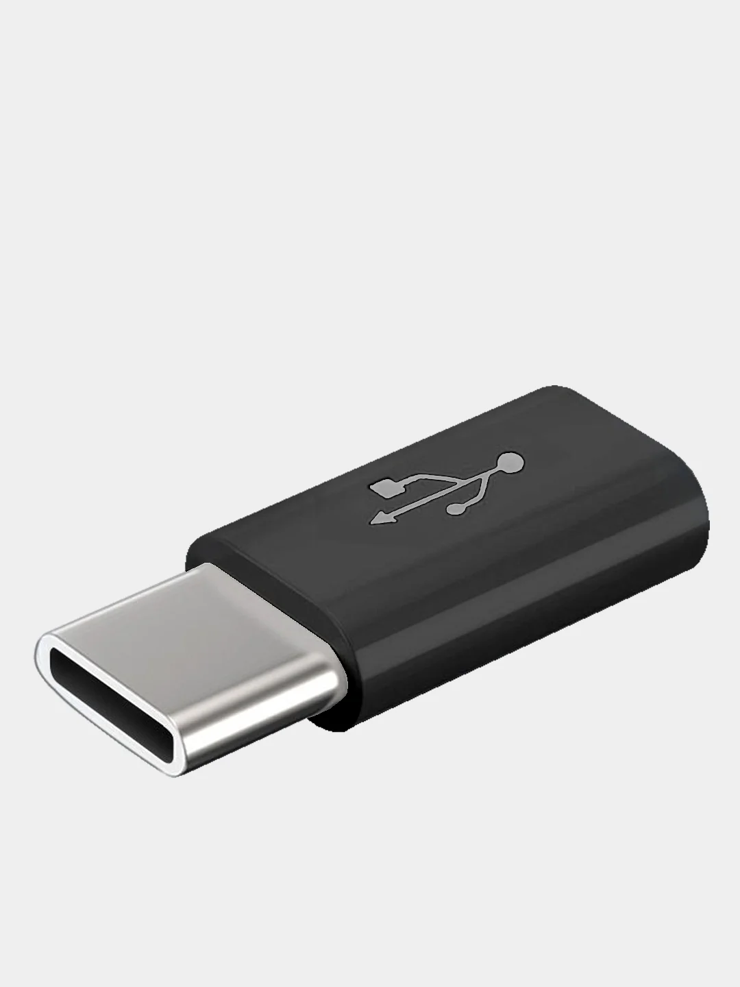 Черный адаптер переходник usb type c на micro usb otg