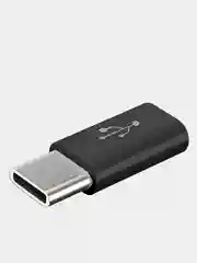 Черный адаптер переходник usb type c на micro usb otg