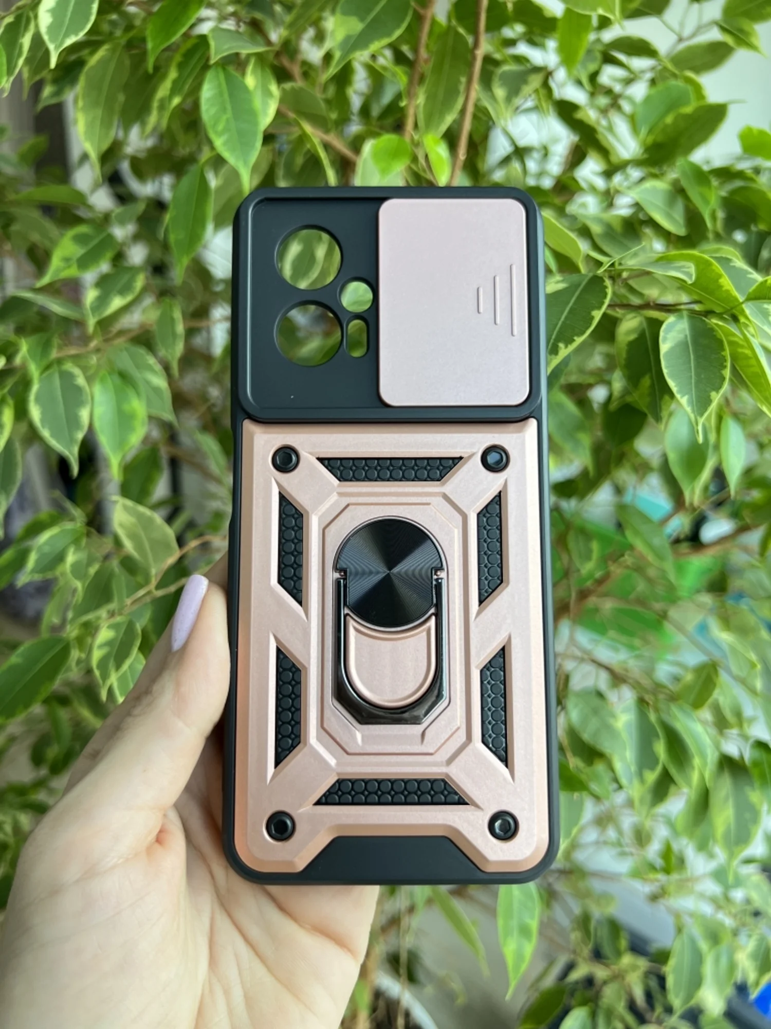 Розовый чехол противоударный armors для Xiaomi Poco X4 GT / Поко Х4 ГТ с защитой камеры
