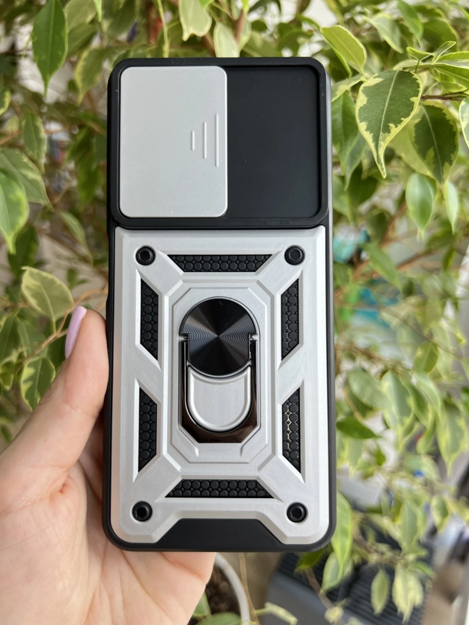 Серебряный чехол противоударный armors для Xiaomi Poco X4 GT / Поко Х4 ГТ с защитой камеры