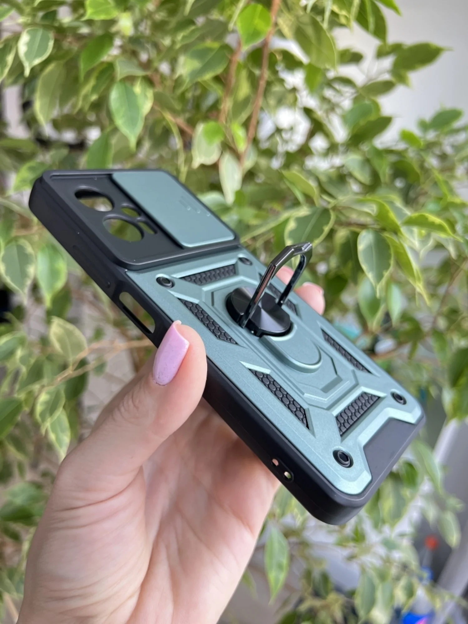 Зеленый чехол противоударный armors для Xiaomi Poco X4 GT / Поко Х4 ГТ с защитой камеры