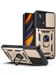 Золотой чехол противоударный armors для Xiaomi Poco X4 GT / Поко Х4 ГТ с защитой камеры