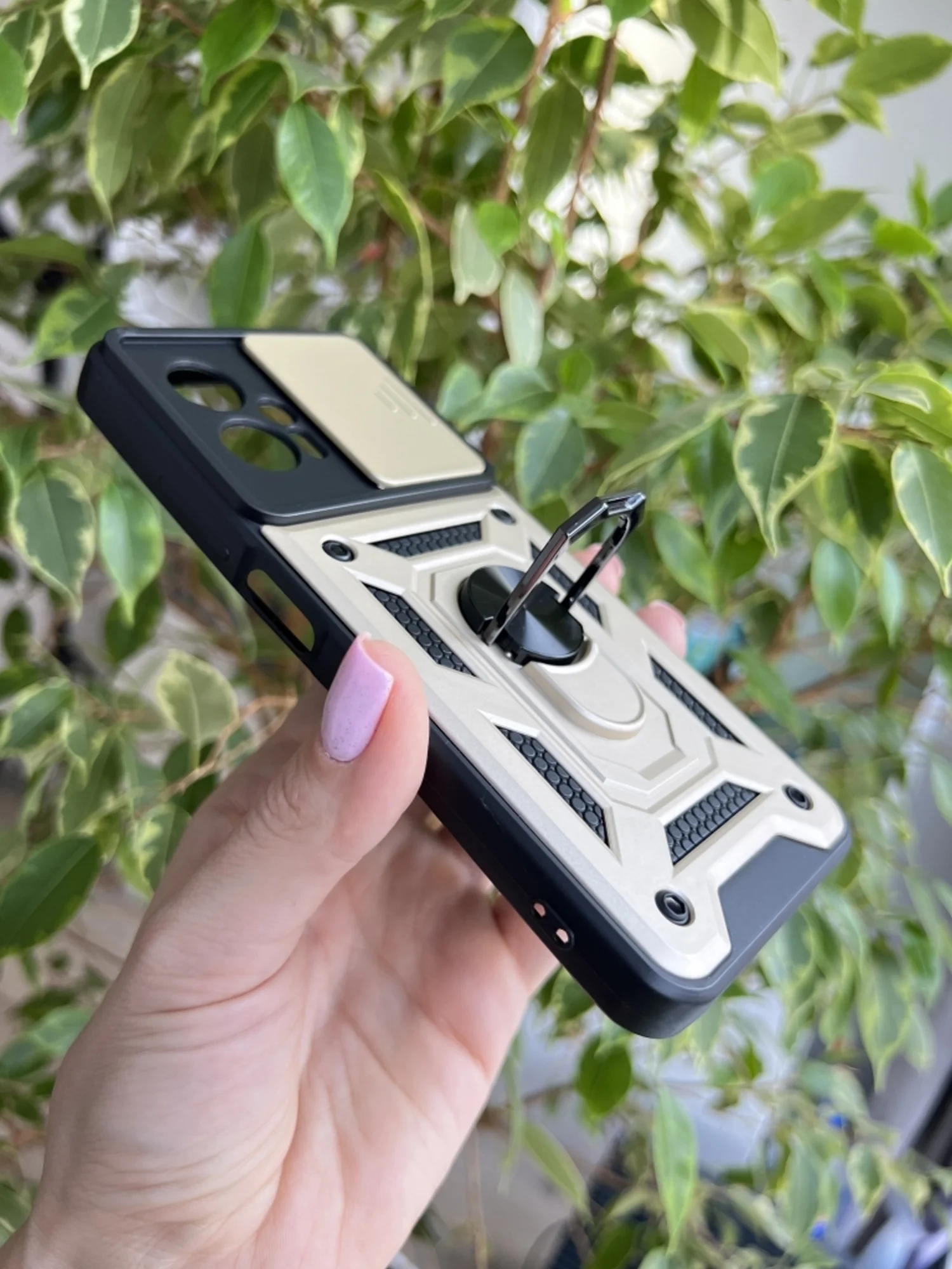 Золотой чехол противоударный armors для Xiaomi Poco X4 GT / Поко Х4 ГТ с защитой камеры