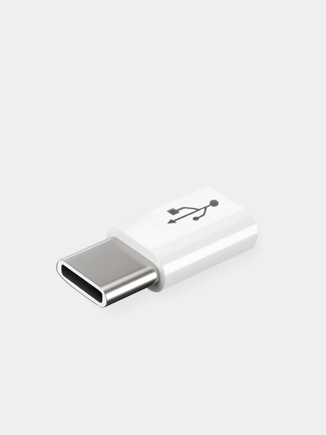 Белый переходник адаптер micro usb type c