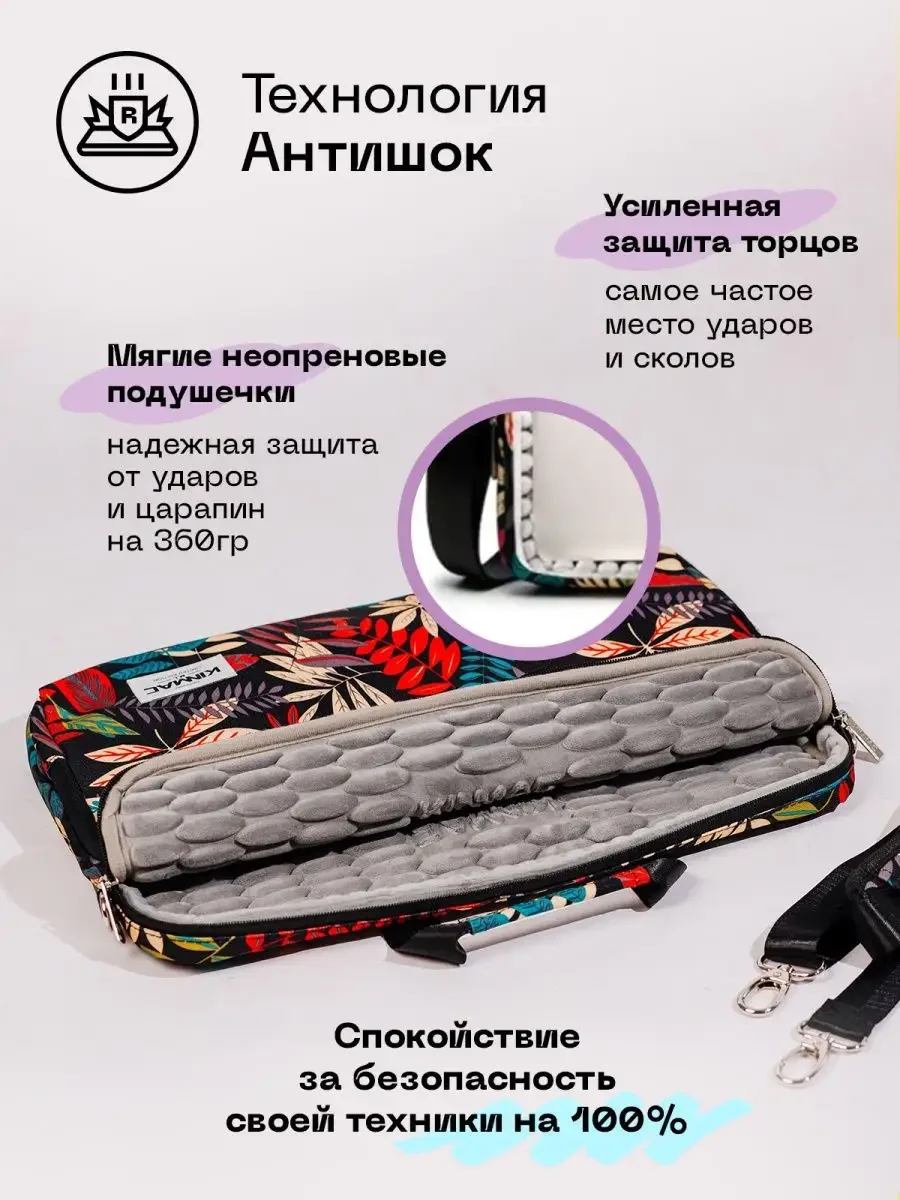 Черный сумка для ноутбука 15.6,16 и 17 дюймов KINMAC, с ремнем на плечо и большим карманом спереди