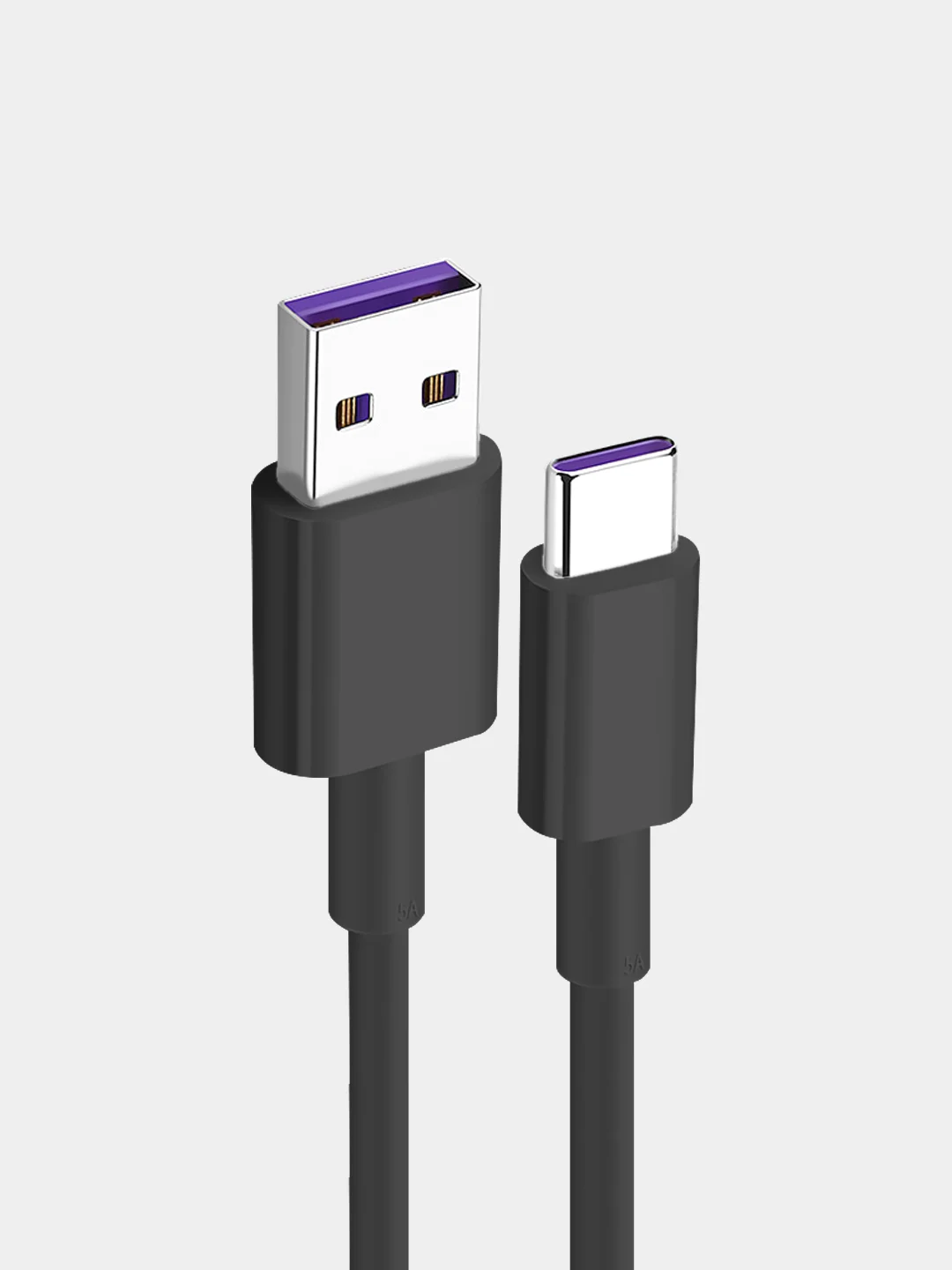 Черный кабель 5A USB Type-C, быстрая зарядка и передача данных