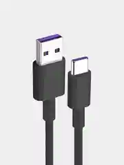 Черный кабель 5A USB Type-C, быстрая зарядка и передача данных