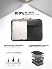 Черный чехол для ноутбука KINMAC 15.6 и 16 дюймов