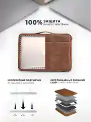 Коричневый чехол для ноутбука KINMAC 15.6 и 16 дюймов