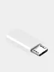 Белый адаптер переходник USB Type C на micro USB