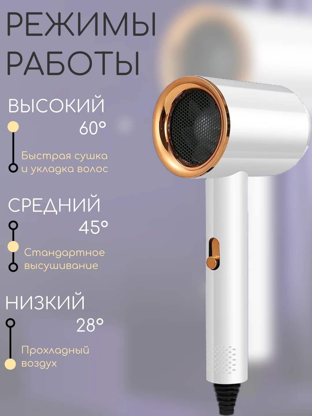 Фиолетовый профессиональный фен мультистайлер для сушки и укладки волос, стайлер