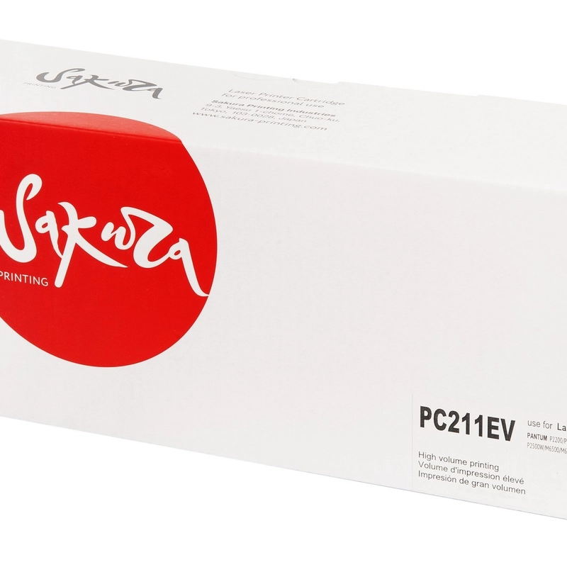 Картридж Sakura PC211EV для Pantum, лазерный, черный, 1600 страниц, Sakura