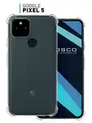 Противоударный чехол для Google Pixel 5 силиконовый ROSCO прозрачный c усиленными углами