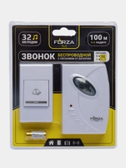 FORZA  Звонок беспроводной, 32 мелодии, 3.0VDC(2x1.5VAA), ZV002
