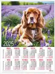 Коралловый меланж листовой календарь на 2025 год А2 50 видов. Символ года.Природа,цветы,животные,горы