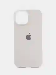 Белый чехол Silicone Case Premium для iPhone (Айфон) 11, 13, 14, 15, Pro, Max, с закрытым низом
