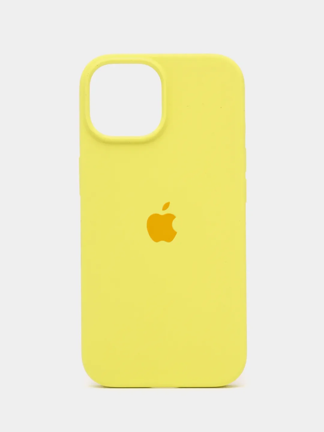 Желтый чехол Silicone Case Premium для iPhone (Айфон) 11, 13, 14, 15, Pro, Max, с закрытым низом