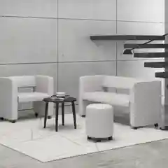 Белый пуф MONOFIX, ЙОККИ экокожа