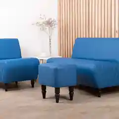 Синий пуф MONOFIX, БУНО, экокожа