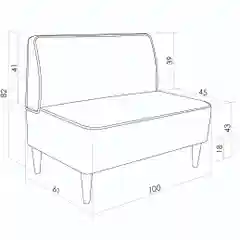 Белый диван MONOFIX, ОДОС принт, микровелюр