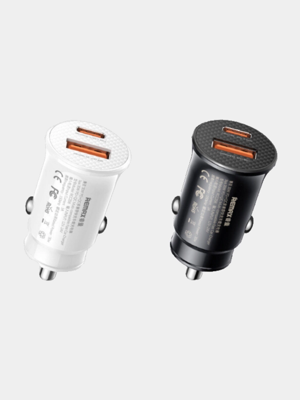 Автомобильное зарядное устройство в прикуриватель Type-C + USB, быстрая зарядка, 30В