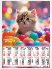 Медный листовой календарь на 2025 год А2 50 видов. Символ года.Природа,цветы,животные,горы