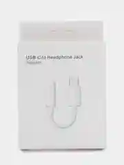Черный адаптер переходник с USB Type-C на Jack 3,5мм/ белый