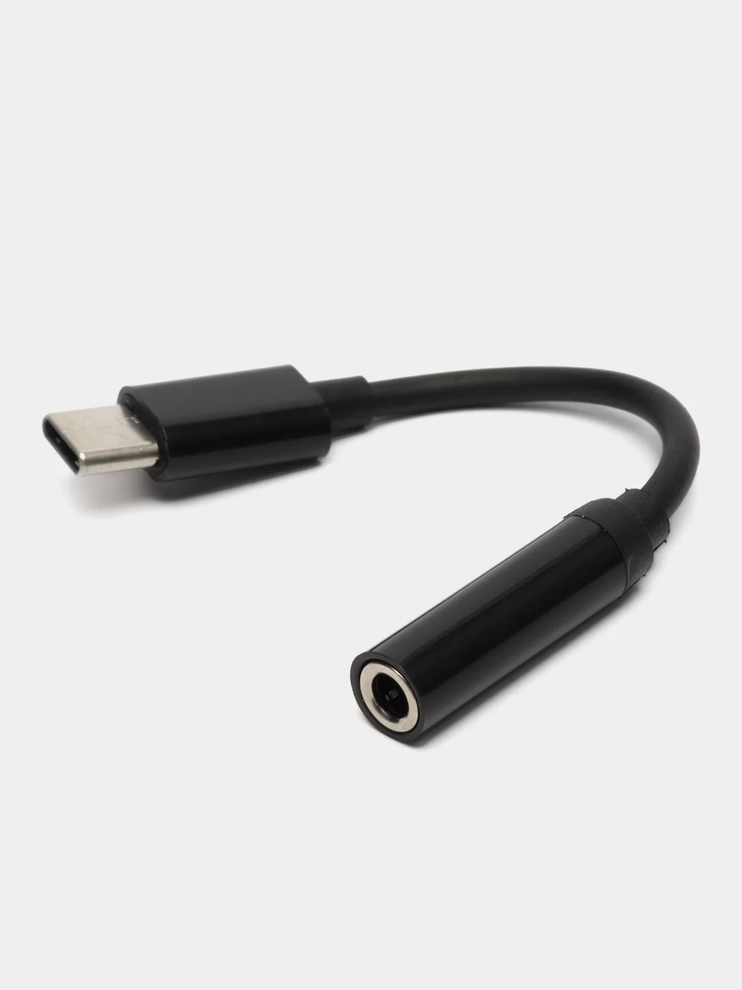 Черный адаптер переходник с USB Type-C на Jack 3,5мм/ белый