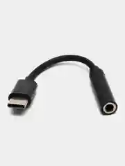 Черный адаптер переходник с USB Type-C на Jack 3,5мм/ белый