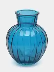 Индиго ваза для цветов Белла, 20 см, настольная