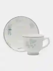 BY COLLECTION Флорес Чайная пара (чашка 200мл., блюдце 14,5см) опаловое стекло, 21064