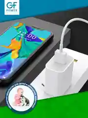 Кабель USB на Type-C "GFPower 21T", 1 метр, 2.4A, белый ПВХ, Android