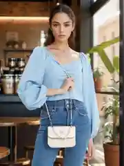 Молочный сумка женская, через плечо, из экокожи