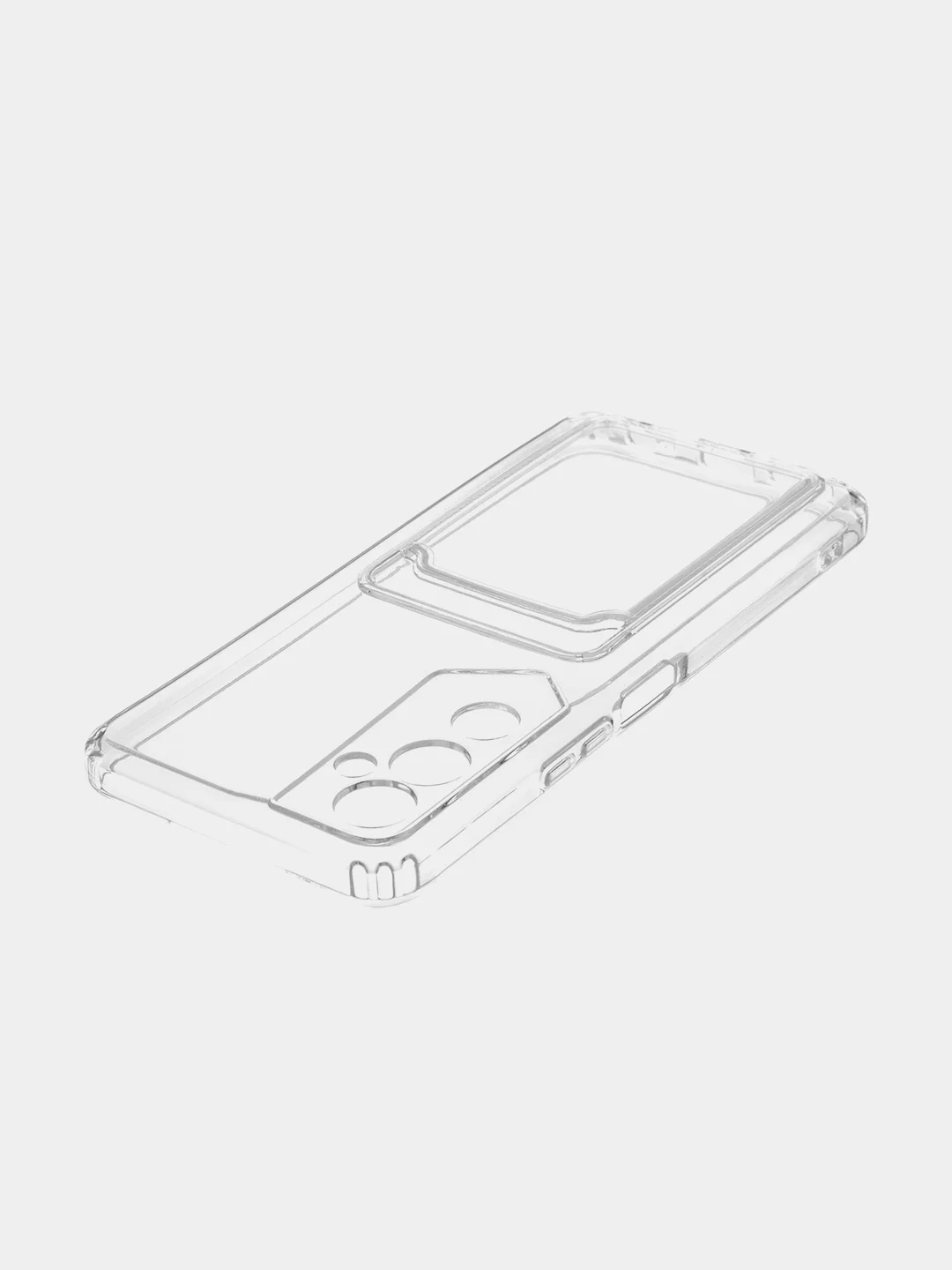 Прозрачный чехол для Tecno Pova Neo 2 силиконовый BROSCORP с бортиком- защитой камер, карман для карт