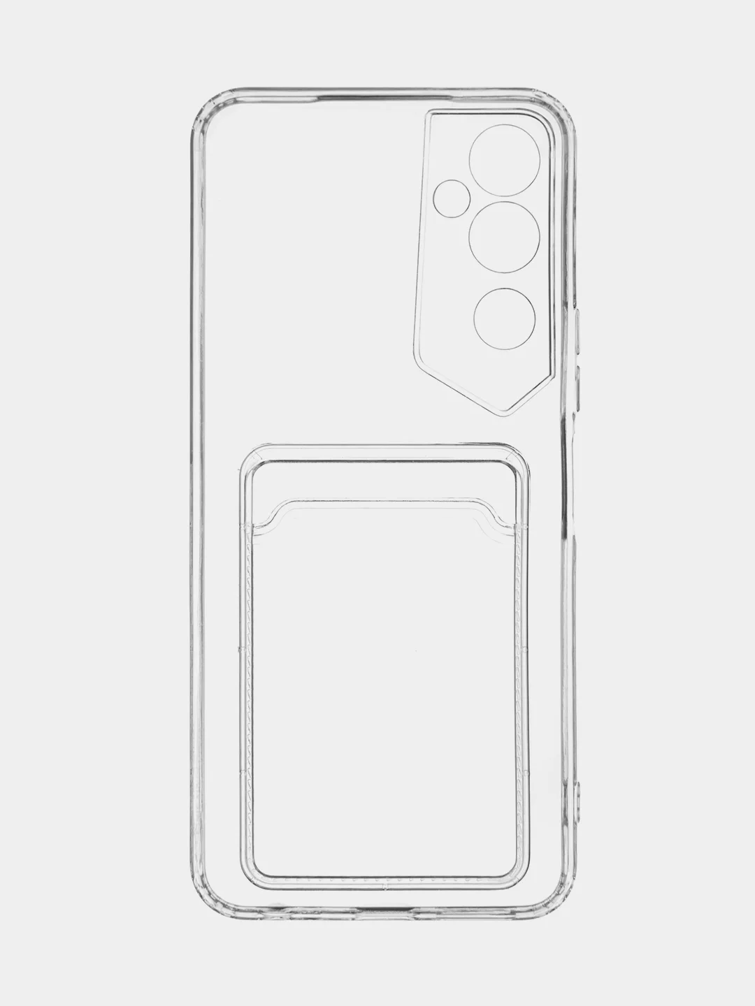 Прозрачный чехол для Tecno Pova Neo 2 силиконовый BROSCORP с бортиком- защитой камер, карман для карт