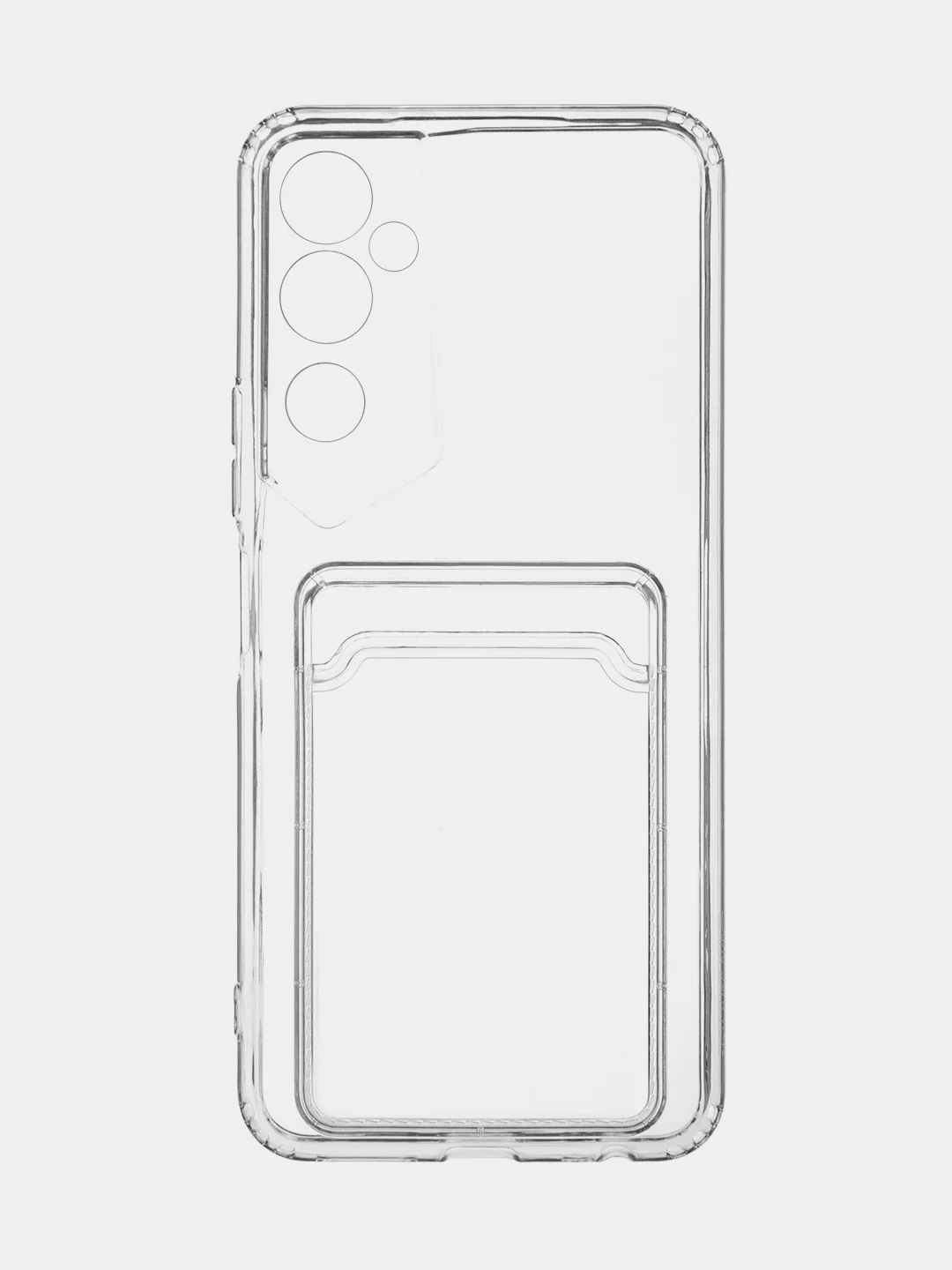 Прозрачный чехол для Tecno Pova Neo 2 силиконовый BROSCORP с бортиком- защитой камер, карман для карт
