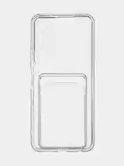 Прозрачный чехол для Tecno Pova Neo 2 силиконовый BROSCORP с бортиком- защитой камер, карман для карт